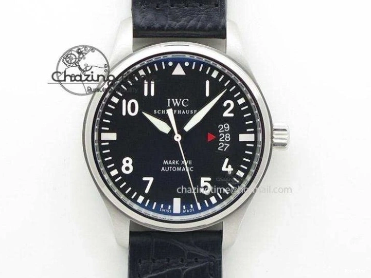 MIROTIME 0427 MARK XVIII IW327002 SS FKF 1:1 Best Edition White Dial On Black Leather Strap Affordable 7121